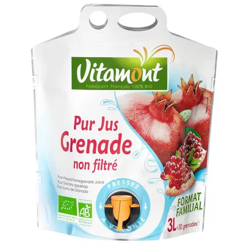 Pour tous les jours：Pur jus de grenade non filtré bio - 3 L