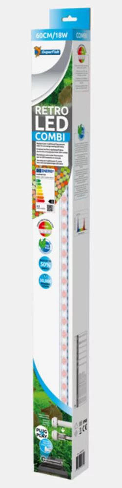 Malin extérieur：Eclairage aquarium kitRetro LED combi 60 cm remplacement T5 & T Superfish Aquadistri - 18 W