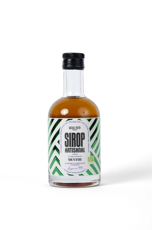 Pour vos aménagements extérieurs:Sirop artisanal Bio à la menthe Quai Sud - Bouteille de 35 cl