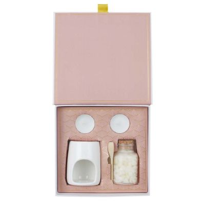 Coffret brûle parfum avec cire parfumée senteur fleur de ceriser