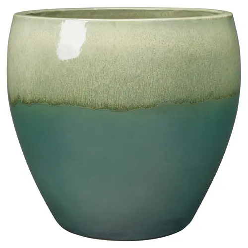 Idée simple:Pot rond Guardians Jade coloris vert en terre cuite émaillée - 30 x 30 x 30 cm