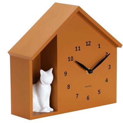 Horloge à poser Siting cat (Jaune ocre)