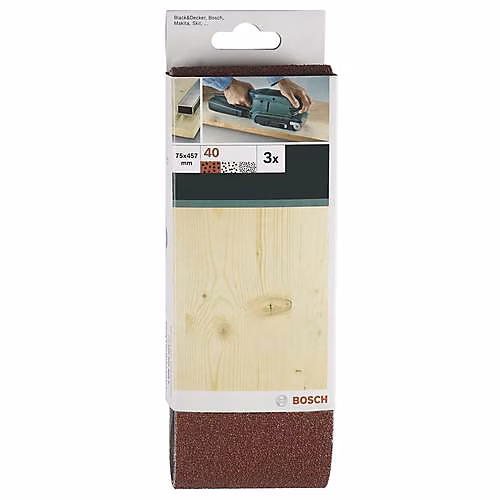 Bande abrasive Bosch Accessories 2609256208 | 457 × 75 mm – grain 150 – pack de 3