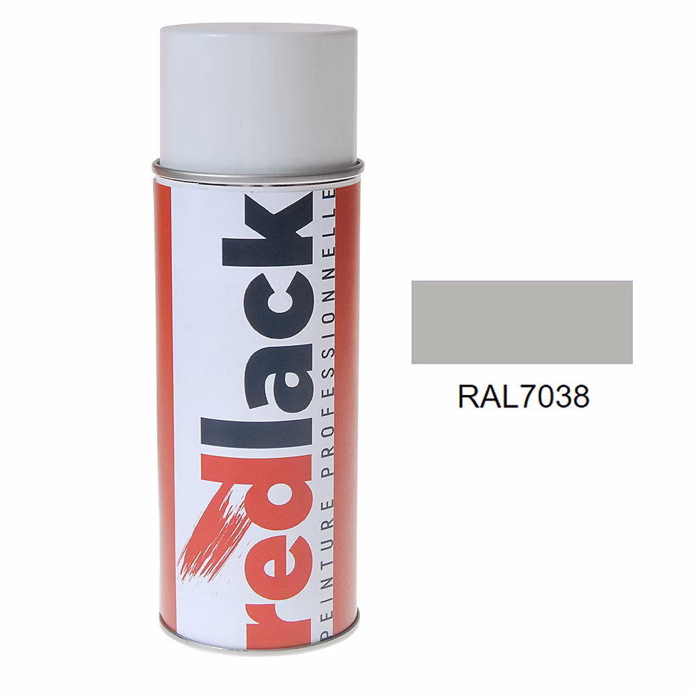 Bombe de peinture Aérosol – spray | 400ml | RAL 7038 Gris agate | Satiné | multisupport | Redlack | RAL7038