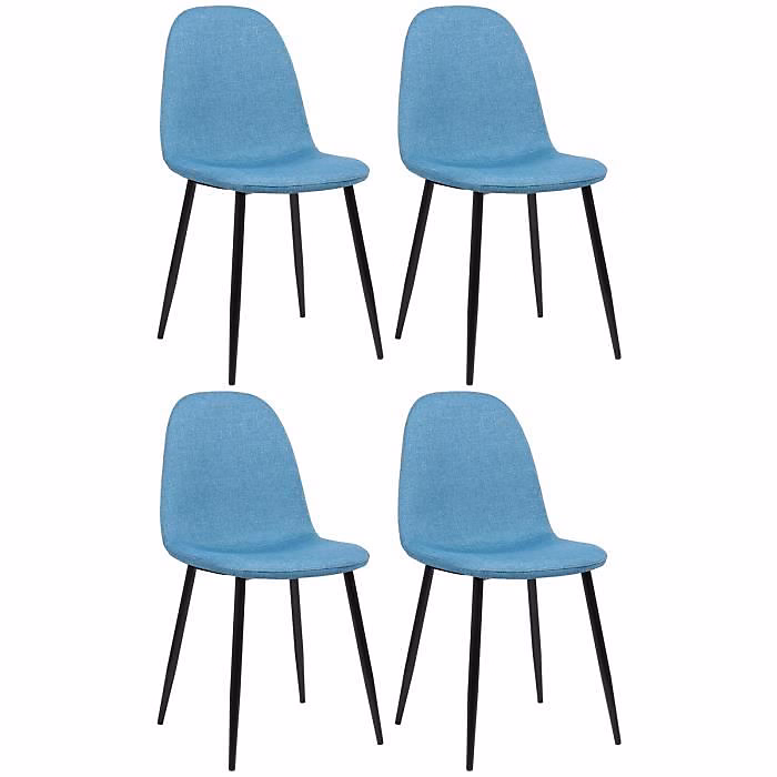 Chaises Napier CLP Lot de 4 bleu tissu piètement métal noir – Réf. VNBSJYFYM0332257907