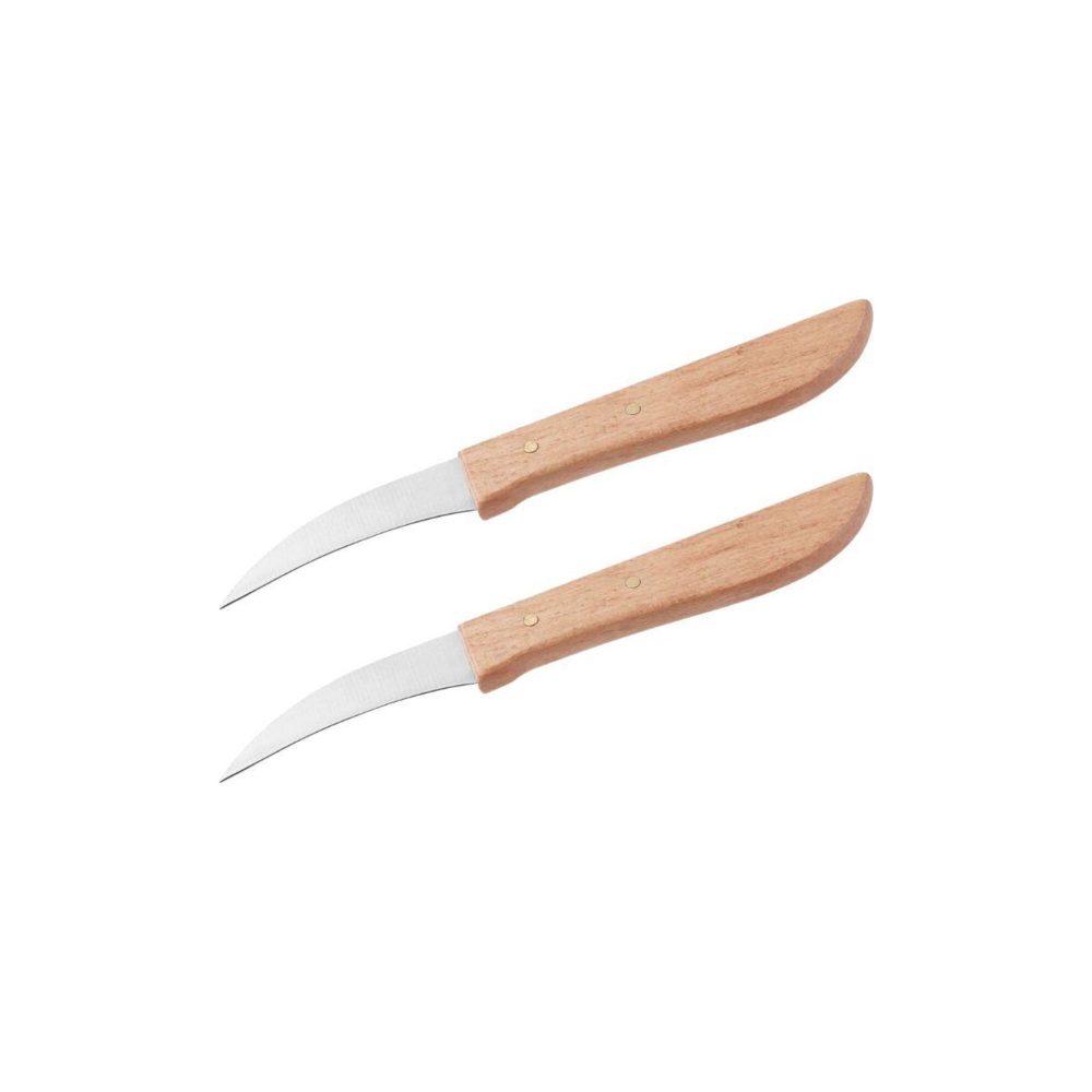NIROSTA Lot de 2 couteaux de cuisine éplucheur manche en bois 16 cm nirosta – 16 cm 1 cm