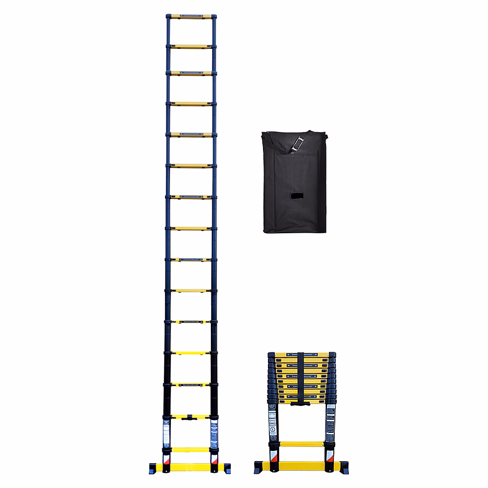 Echelle télescopique Woerther 4m40 avec barre stabilisatrice + Housse | Echelle