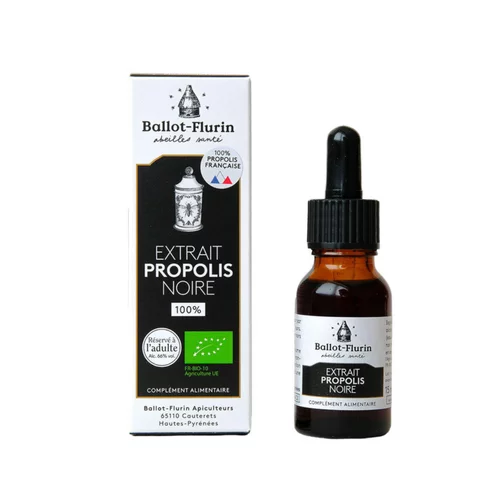 Extérieur loisirs：Extrait de Propolis noire Bio Ballot Flurin - 15 ml