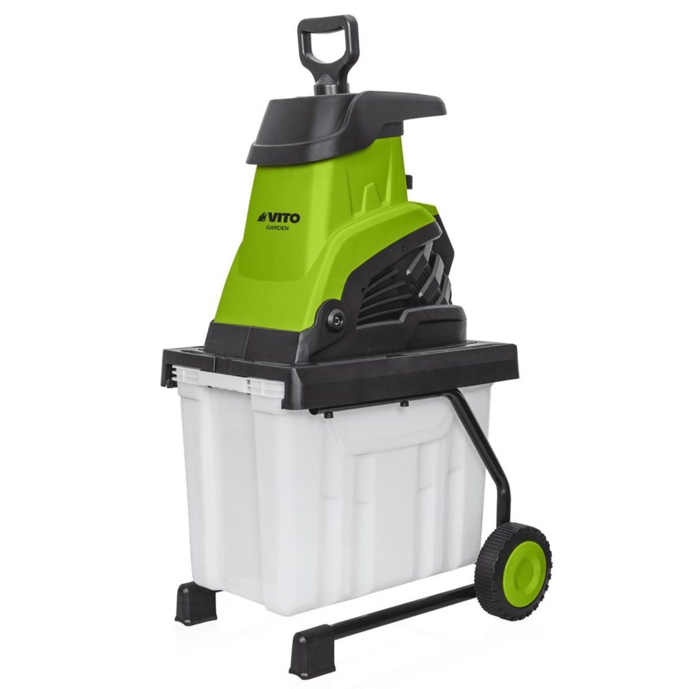 VITO Broyeur de végétaux 2500w bac 45l coupe branches 45mm elagage jardinage taillage vito