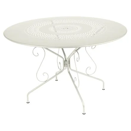 Style extérieur:Table Montmartre coloris gris en acier Fermob - Ø 117 x 74 cm
