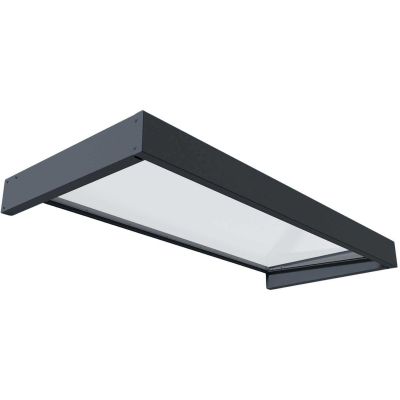 Marquise de porte en aluminium gris et polycarbonate Sophia (215 x 95 cm)