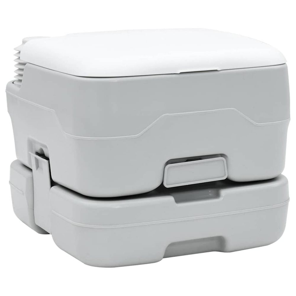vidaXL Toilette de Camping Gris et blanc 41,5 x 36,5 x 30 cm – 30 cm 3,43 kg