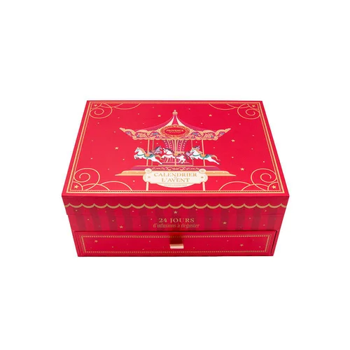 Confort pour le jardin：Coffret de thés calendrier de l'Avent carrousel bio Provence d'Antan - 48 g