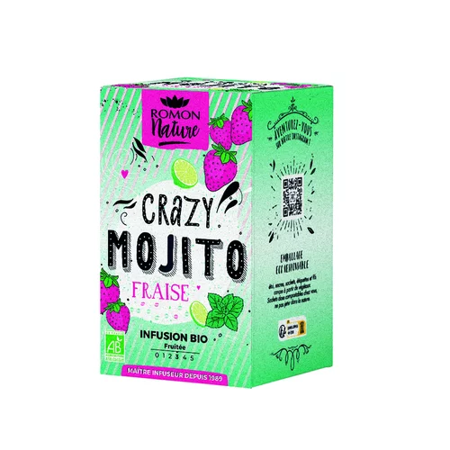 Pour les espaces verts：Tisane plaisir mojito fraise bio Romon Nature - 28,8 g