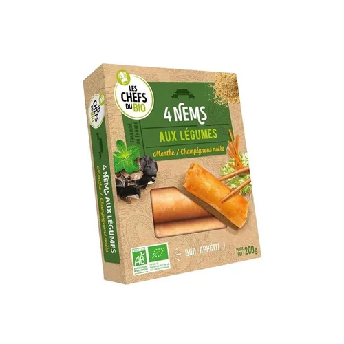Un choix pratique pour le jardin:Nems végétariens bio aux légumes x 4 Les chefs du bio - 240 g