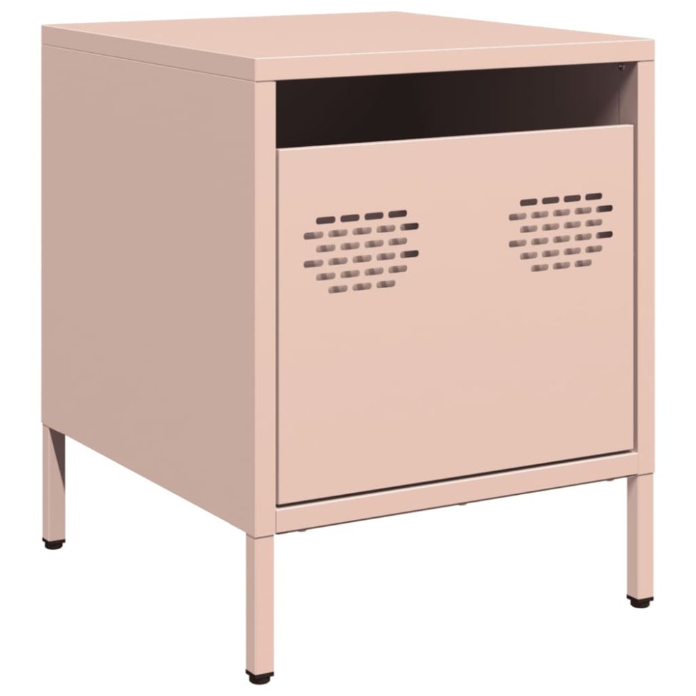 vidaXL Table de chevet rose 35x39x43,5 cm acier