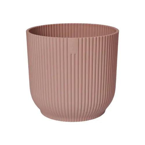 Jardin & loisirs：Cache-pot vibes fold coloris rose en plastique recyclé Elho - Ø 30 cm