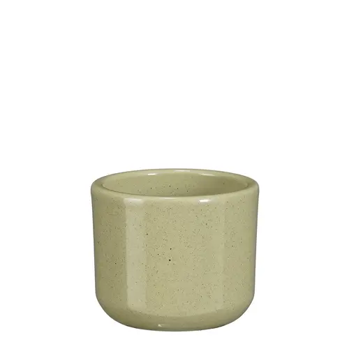 Jardin nature:Pot rond coloris vert en céramique Fedor Mica Decorations - 7 x Ø 7 cm