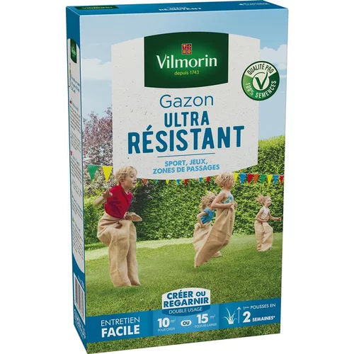 Facile extérieur：Graines de gazon à semer ultra résistant Label Rouge Vilmorin - en étui de 250 g
