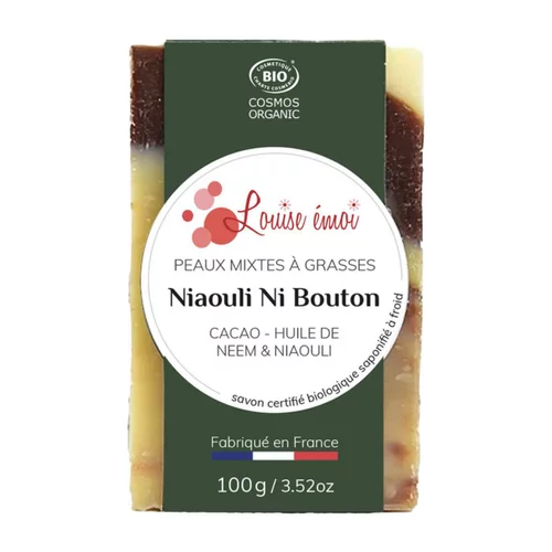 Pour profiter pleinement de l’extérieur：Savon solide "Ni bouton niaouli" huile de neem et niaouli - 100g Louise Émoi