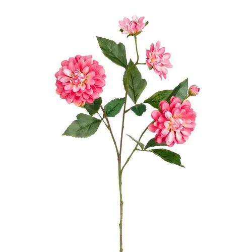 Idée extérieur：Tige de dahlia artificielle en plastique recyclé rose - 67 cm