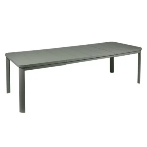 Plaisir dehors:Table 2 allonges en aluminium coloris romarin Oléron Fermob - 155/255 x 100 x 74 cm