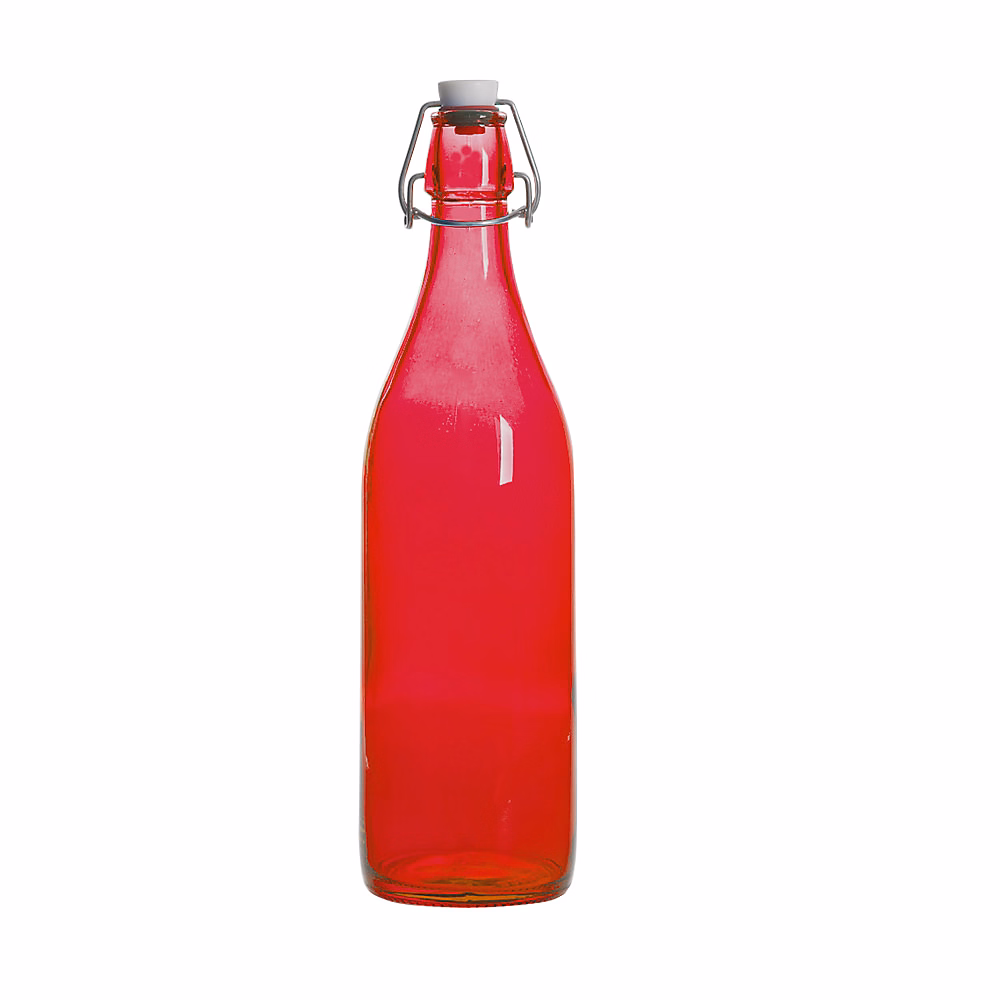 Accessoire de conservation – Bouteille à limonade avec son bouchon mécanique 1 l rouge
