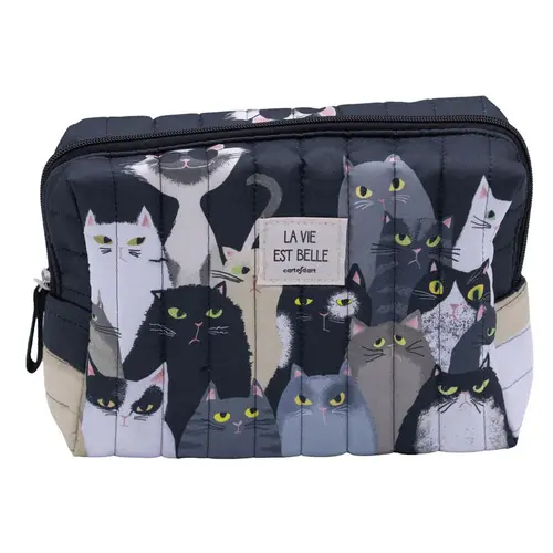 Jardin durable:Grande trousse matelassée Cartesdart Photo matous - 24 x 17 cm