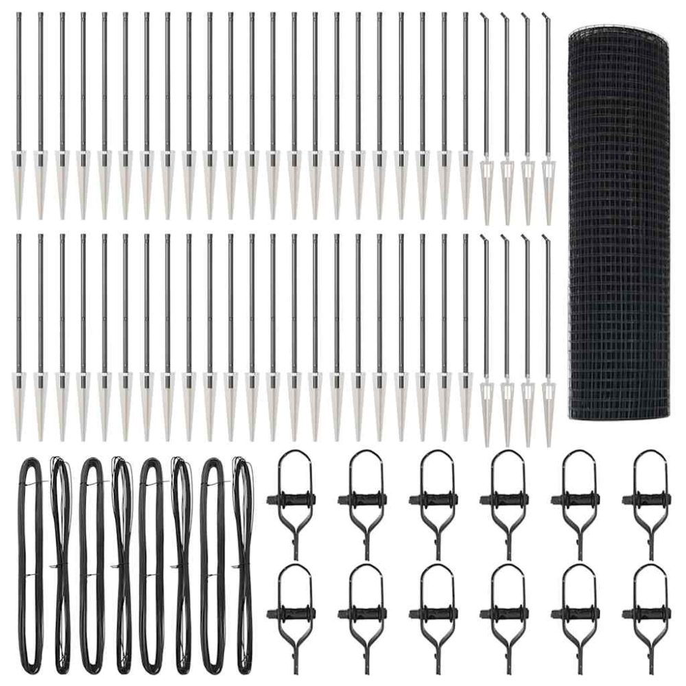 vidaXL Clôture en fil soudé avec pointes 100 x 0,8 m Gris Maille – Aménagement du jardin