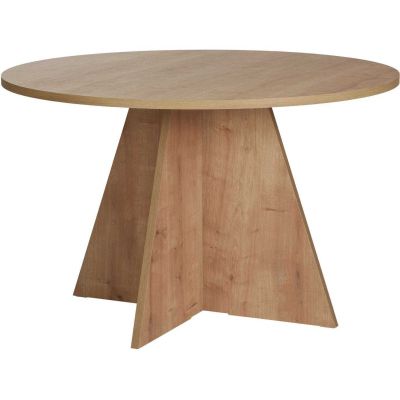 Table à manger ronde en aggloméré Virella (Chêne)