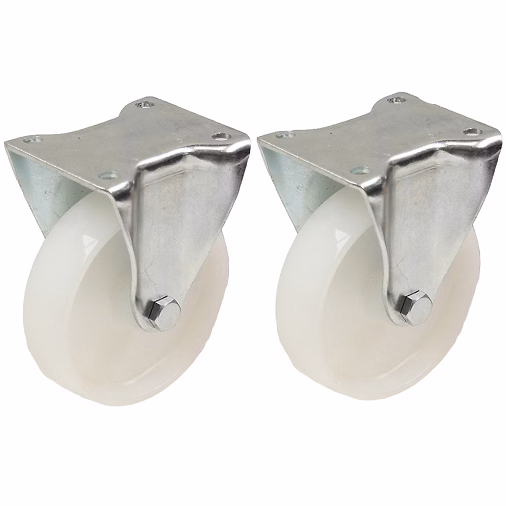 2 roulettes en nylon de 80 mm (3 pouces) – jeu de roulettes fixes à usage intensif, 120 kg chacune