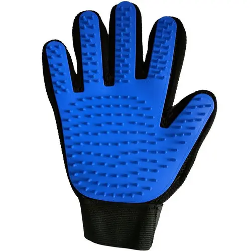 Pour aménager le jardin:Gant ramasse poils Wouapy bleu
