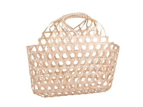 La solution pour vos extérieurs:Panier ovale Lio en bambou naturel ajouré Cav Service - 29 x 12 x 29 cm