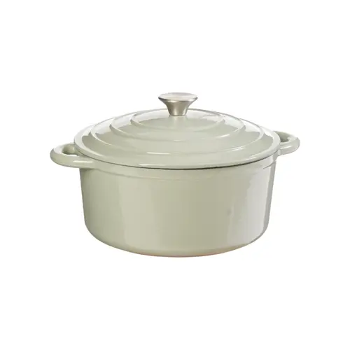 Pour équiper vos extérieurs:Cocotte en fonte verte 5 L - 33 x 26 x 17,5 cm (5 L)