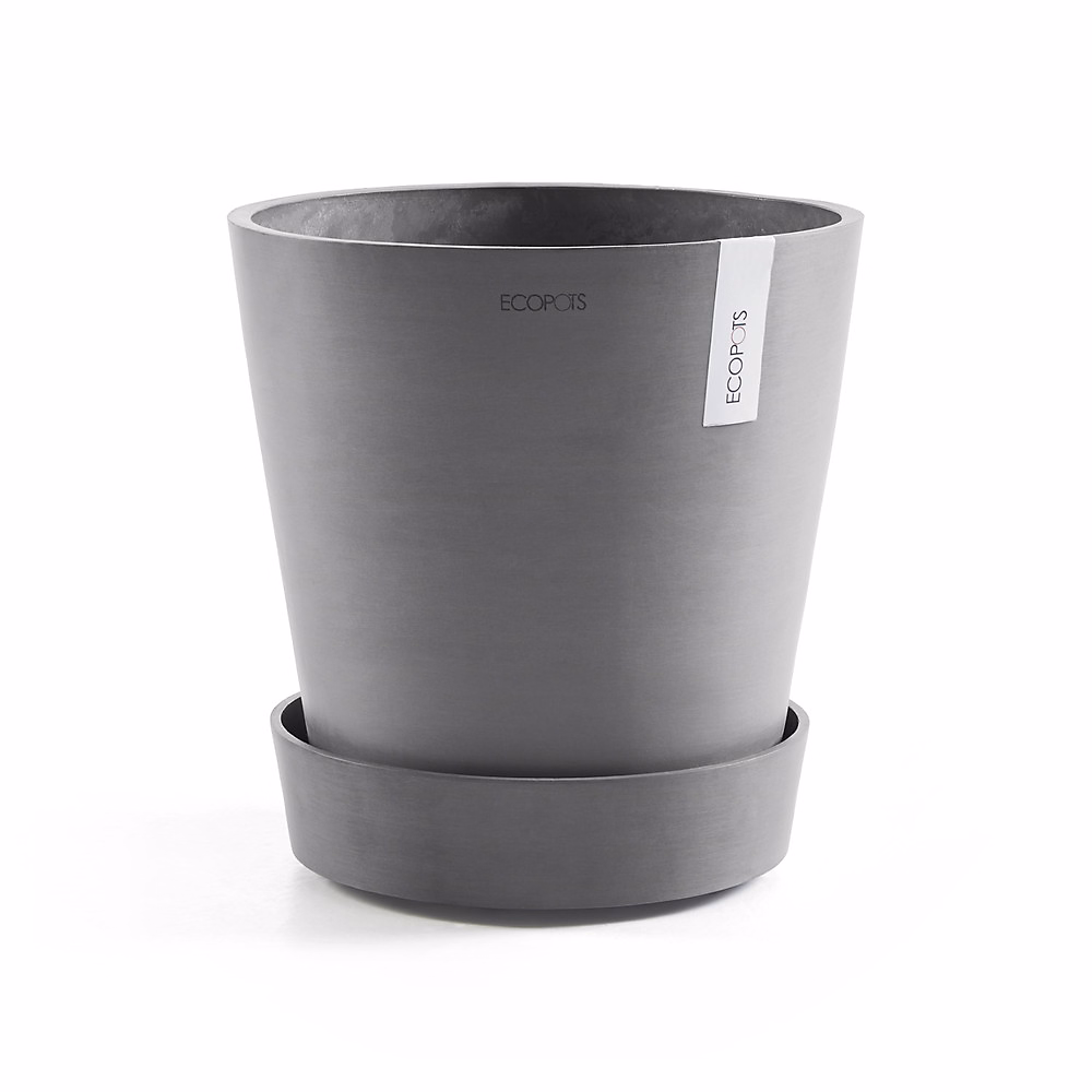 ECOPOTS Support à roulettes Wheels 30 Gris – D. 28, 7 x H. 8,3 cm