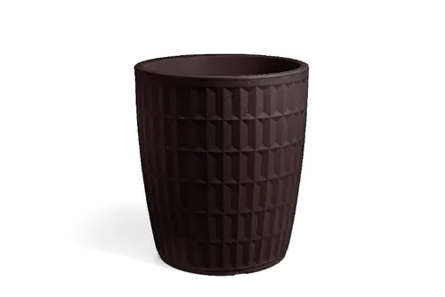 Côté extérieur：Pot rond en plastique coloris bronze rouille Veca Tyle - Ø 60 cm