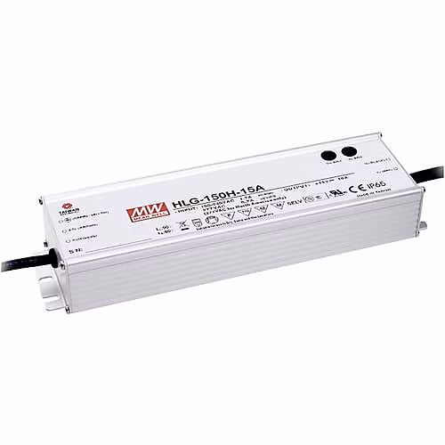 Driver LED MEAN WELL HLG – 150H | 12 | 150 W | sortie 12 V DC | IP67 | boîtier aluminium moulé