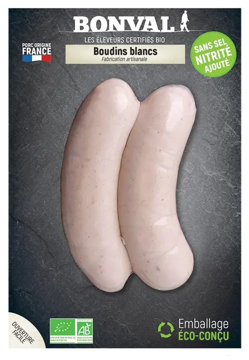 Pour mieux aménager votre jardin：Boudins blancs nature bio Bonval x 2 – 200 g