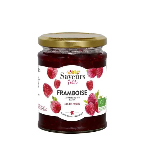 Facile à intégrer au jardin:Confiture Extra de framboise bio - 320 g