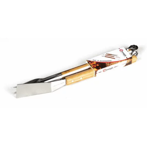 Votre allié au jardin:Lot de 3 Accessoires en inox Somagic avec manches en bambou