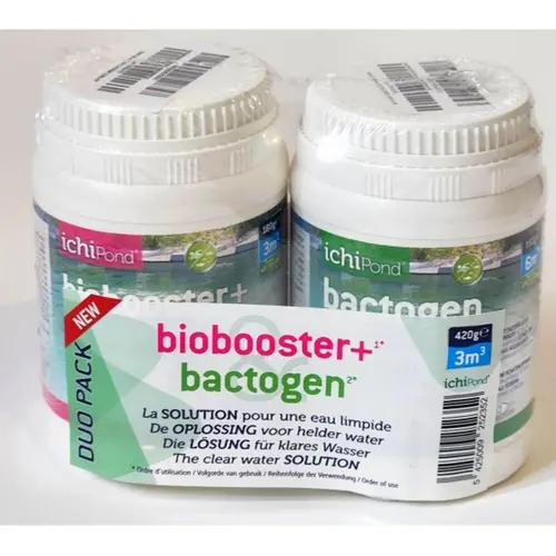 Confort au jardin:Duo pack bactéries pour bassin traitement de l'eau Aquatic Science Biobooster + et Bactogen - 3000 litres
