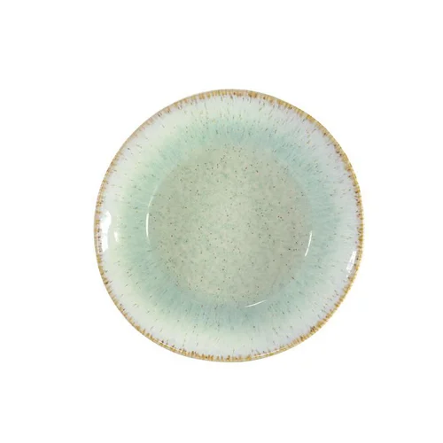 Extérieur solution:Assiette creuse en grès réactif vert Aspen - Ø 19 cm