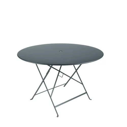 Style jardin:Table de jardin ronde pliante Bistro FERMOB gris orage 117 x 74 cm