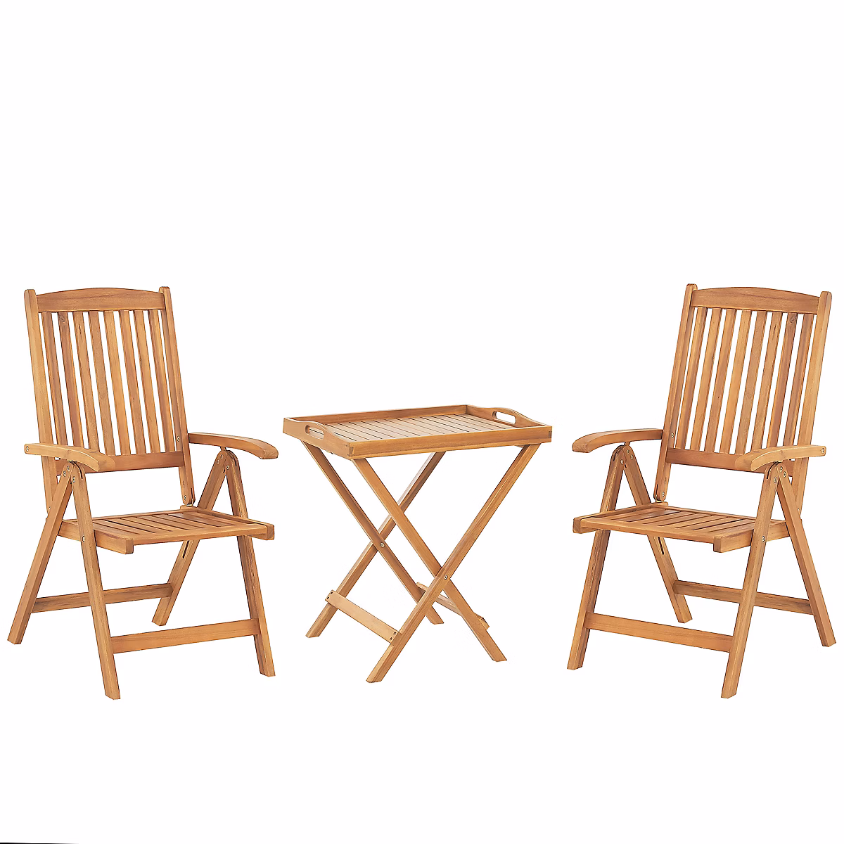 Salon et mobilier de jardin – Ensemble bistrot Pliant JAVA Acacia Marron clair