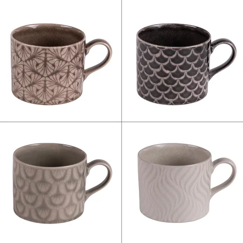 Pour embellir le jardin：Tasse déjeuner en gré multicolore Eyran - 41 cl (Livré aléatoirement parmi 4 modèles assortis)