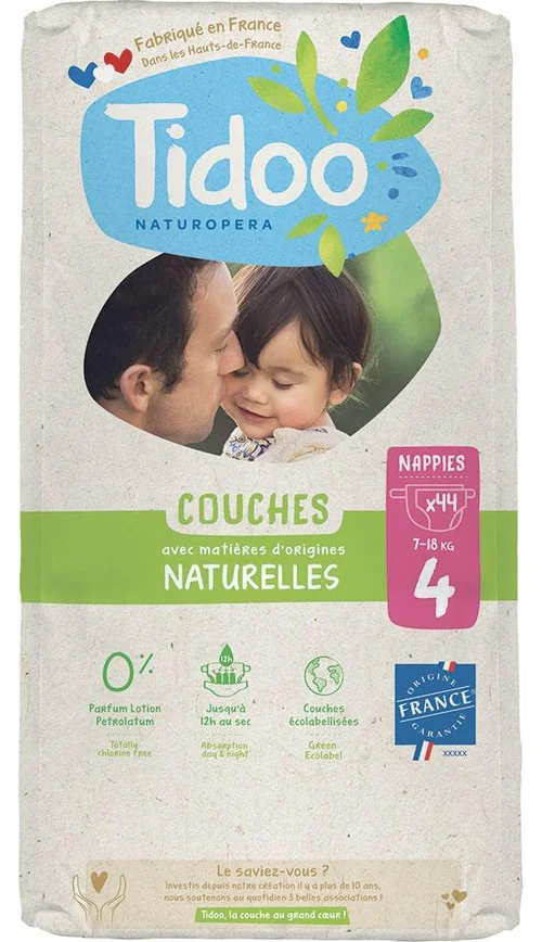 Extérieur solution:Couches écologiques en sachet T4 (7-18kg) Tidoo - 44 pièces