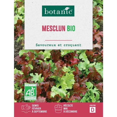 Pour un extérieur bien équipé：Graines de mesclun bio botanic® - graines à semer