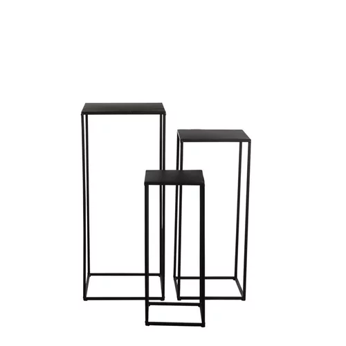 Pour vos besoins extérieurs：Sellette coloris noir en métal plateau carré - 20 x 20 x 50 cm
