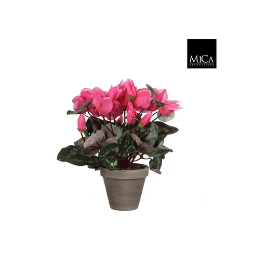 Un choix malin pour l’extérieur:Cyclamen rose clair plante artificielle en pot H 30 x Ø 30 cm