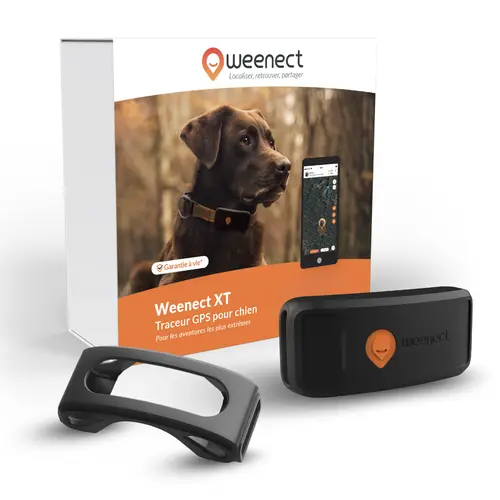 Pour vos espaces verts：Traceur GPS pour chien coloris noir sans collier Weenect XT